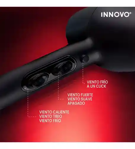 Secador Profesional Con 3 Boquillas 1500w Cable Extra Largo Alta Potencia Calor Y Frio Hair Dryer Innovo Vgr 462