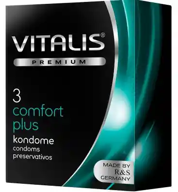 Condón Vitalis Comfort Plus Cabeza Extra Grande X 3 Unidades