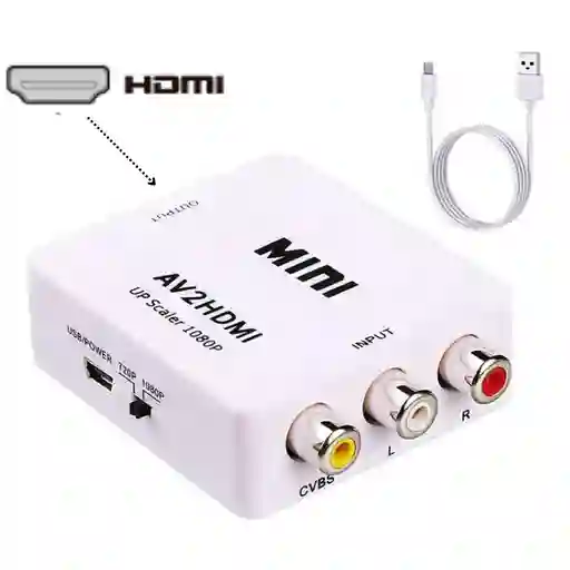 Convertidor Adaptador Rca A Hdmi Av2hdm 1080p Hdtv