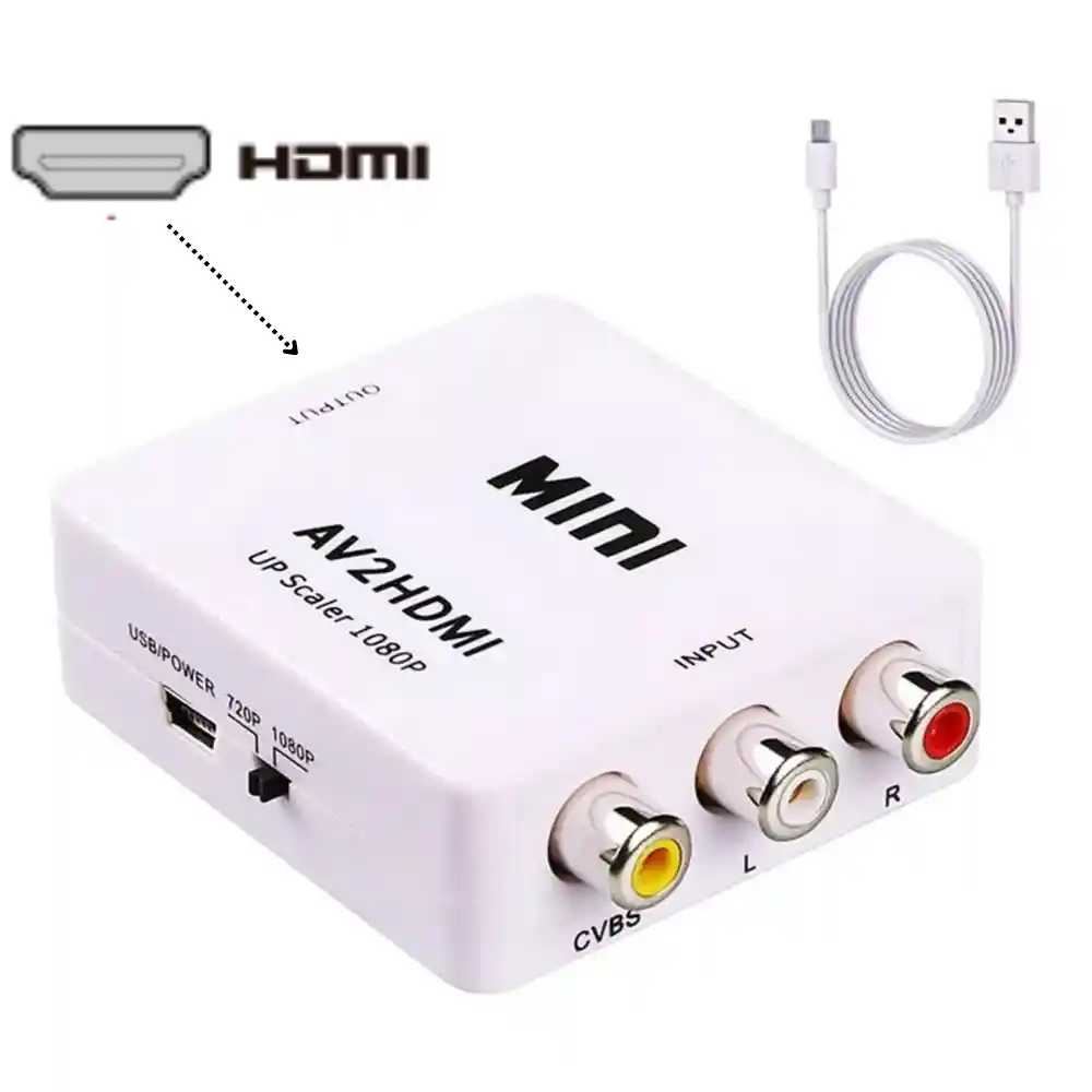 Convertidor Adaptador Rca A Hdmi Av2hdm 1080p Hdtv