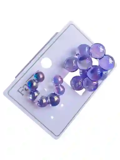 Set De Candonga Y Earcuff Cristal De Globitos Morado
