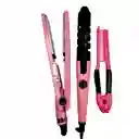 Combo Plancha Para El Cabello Titanium + Rizador Electrico + Peine