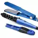 Combo Plancha Para El Cabello Titanium + Rizador Electrico + Peine