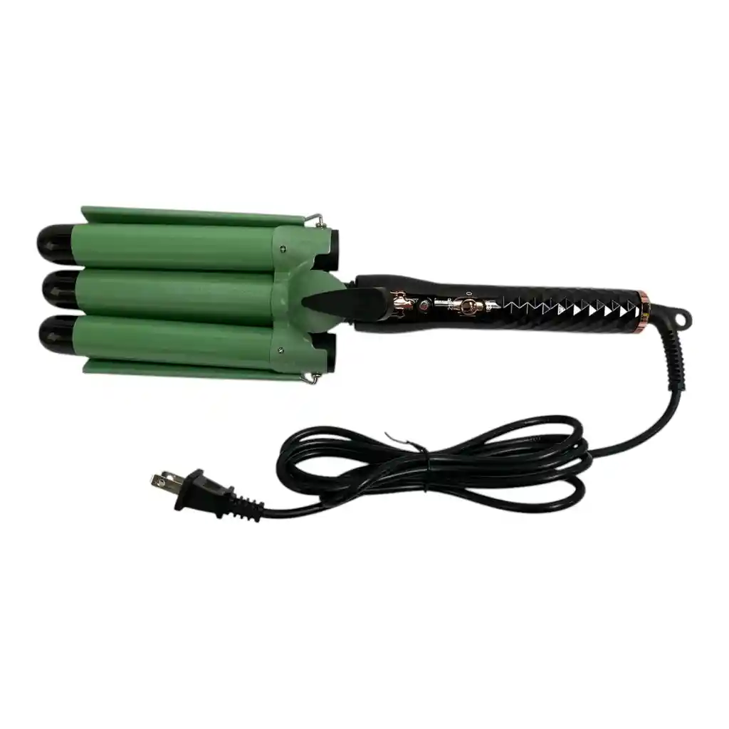 Pinza Onduladora Rizadora Para Cabello En Bucle 3 Tubos Aguacate