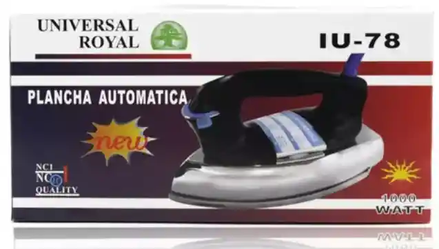 Plancha Seca Ropa Universal Royal Iu-78 Negro Plateado