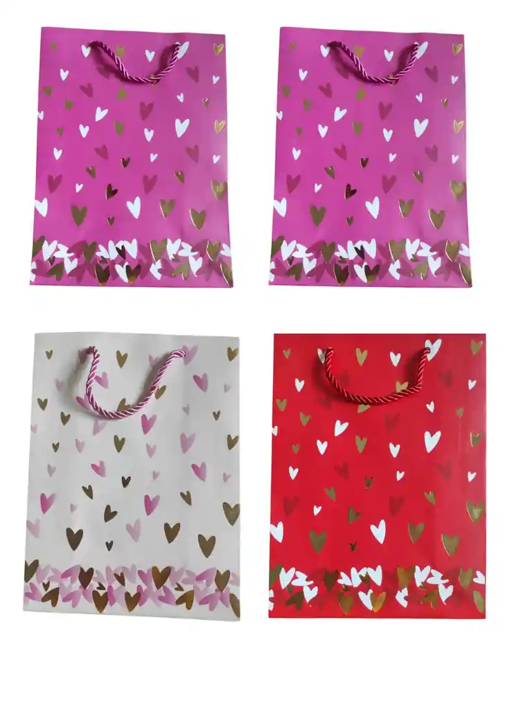 Bolsas Pequeñas De Corazones Para Regalos Cumpleaños Amor Fiestas X4 Und