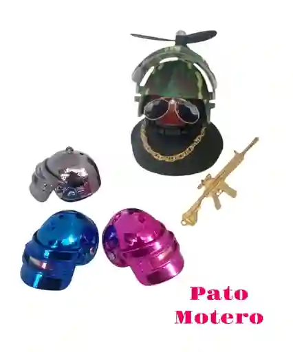Divertido Pato Motero Moto, Bicicleta, Coches Y Más; Casco, Luz, Gafas, Cadena (1 Unidad)