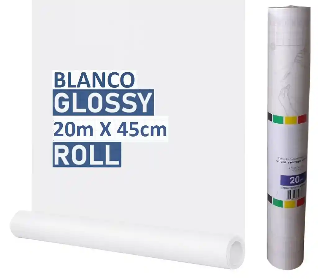 Papel Contact Blanco 20 Metros Económico Adhesivo
