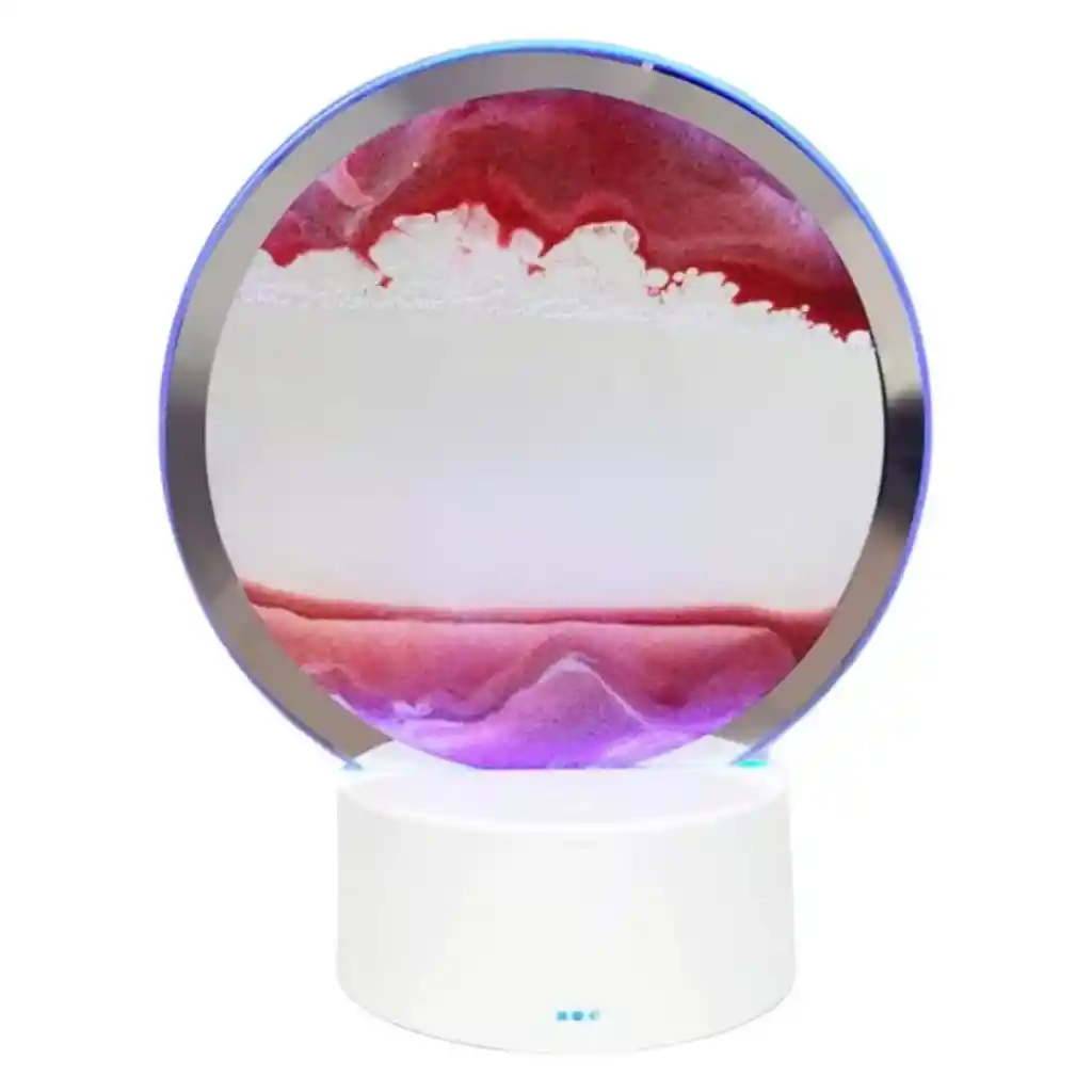 Lampara Led De Arena Movediza Luz Sand Art Roja