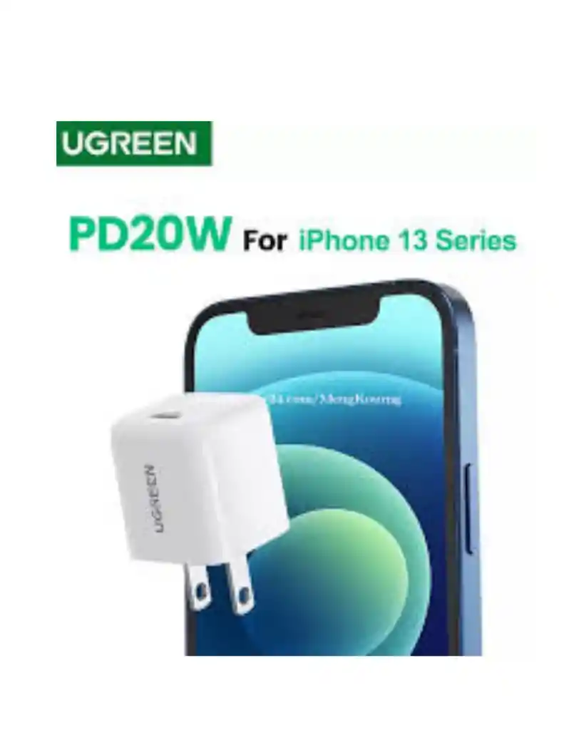 Mini Cargador Ugreen Usb-c Blanco 20w Pd (10219)