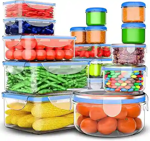 Refractarios Herméticos X16 Organizadores De Cocina 32 Piezas Tuppers