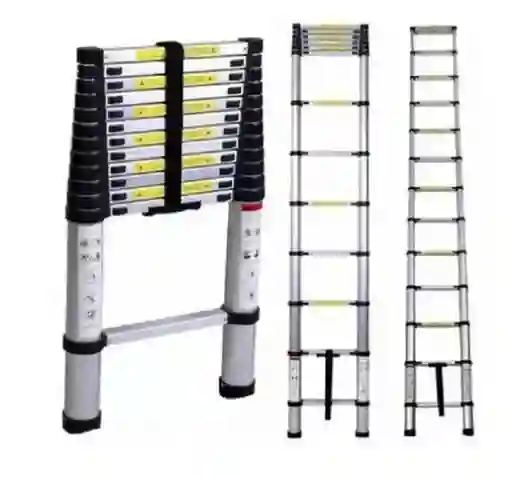 Escalera Portátil Telescópica 3.8 Metros Aluminio Plegable