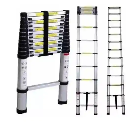 Escalera Portátil Telescópica 3.8 Metros Aluminio Plegable