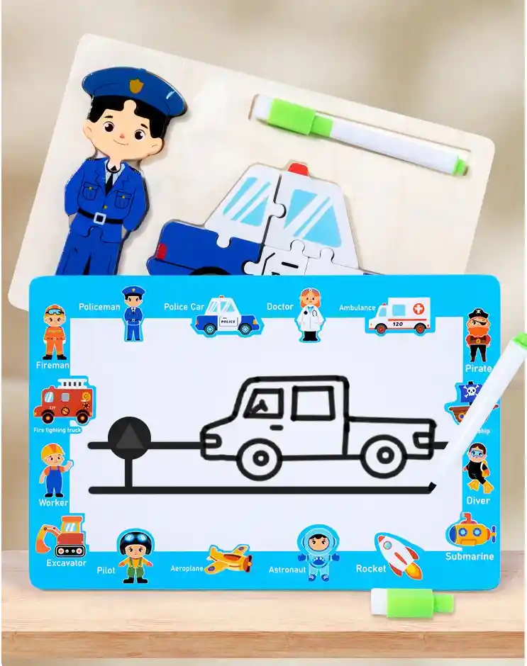 Rompecabezas En Madera Montessori 3 En 1 Diferentes Motivos