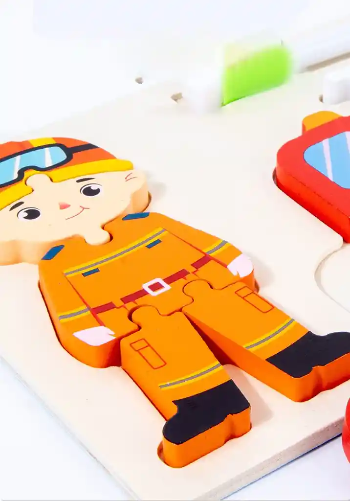 Rompecabezas En Madera Montessori 3 En 1 Diferentes Motivos