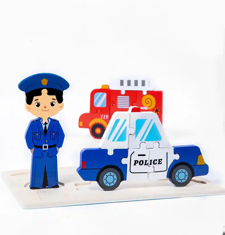 Rompecabezas En Madera Montessori 3 En 1 Diferentes Motivos