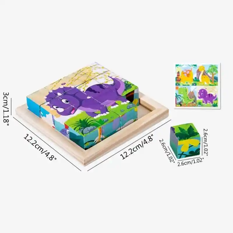 Rompecabezas De Madera 3d Seis Caras, Diferentes Diseños