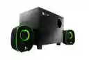 Altavoz Subwoofer Negro-verde 2.1 Ch Con Salida De Audio Conector Aux 3.5mm Altavoz Estéreo Usb Power 5w + 3wx2