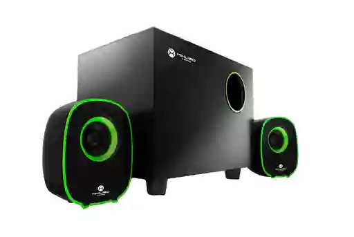 Altavoz Subwoofer Negro-verde 2.1 Ch Con Salida De Audio Conector Aux 3.5mm Altavoz Estéreo Usb Power 5w + 3wx2