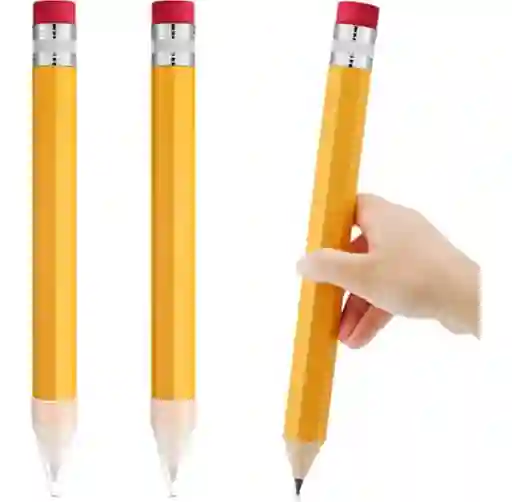Lápiz Gigante Amarillo 34cm , Lápiz De Madera Gigante Unidad