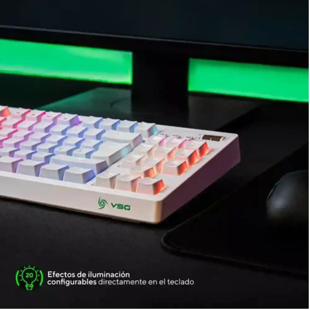 Teclado Mecanico Quasar Rgb White Idioma Español Latinoamérica Color Del Teclado Azul