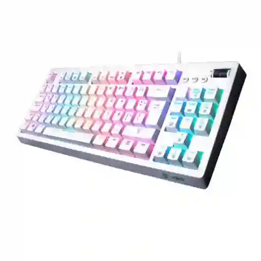 Teclado Mecanico Quasar Rgb White Idioma Español Latinoamérica Color Del Teclado Azul