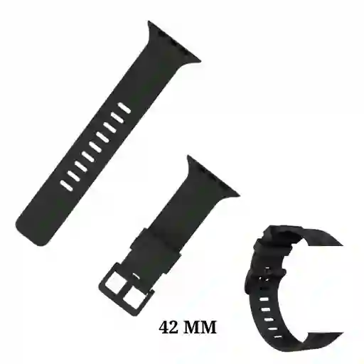 Manilla Correa De Silicona Para Reloj Inteligente Smart Watch 42 Mm Color Negro