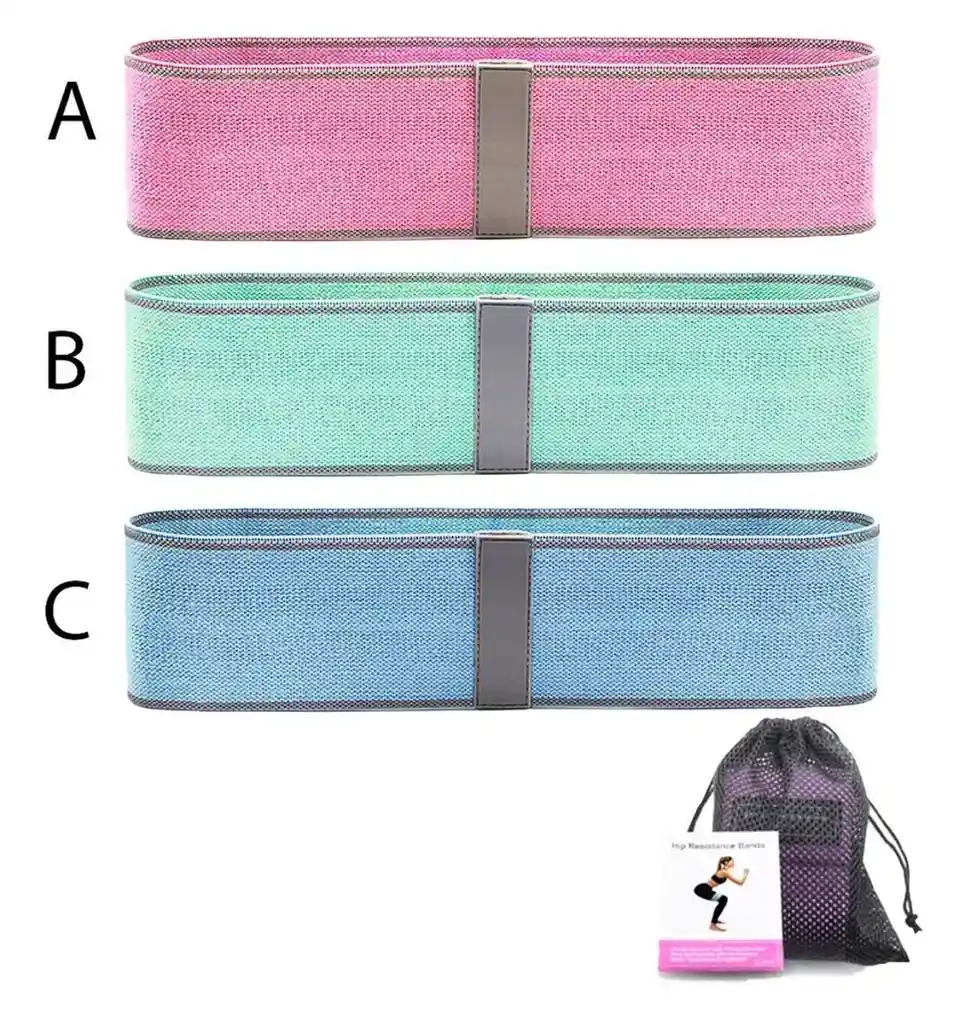 Kit Bandas Deportivas Elasticas Resistencia Tela Alta Calidad X3
