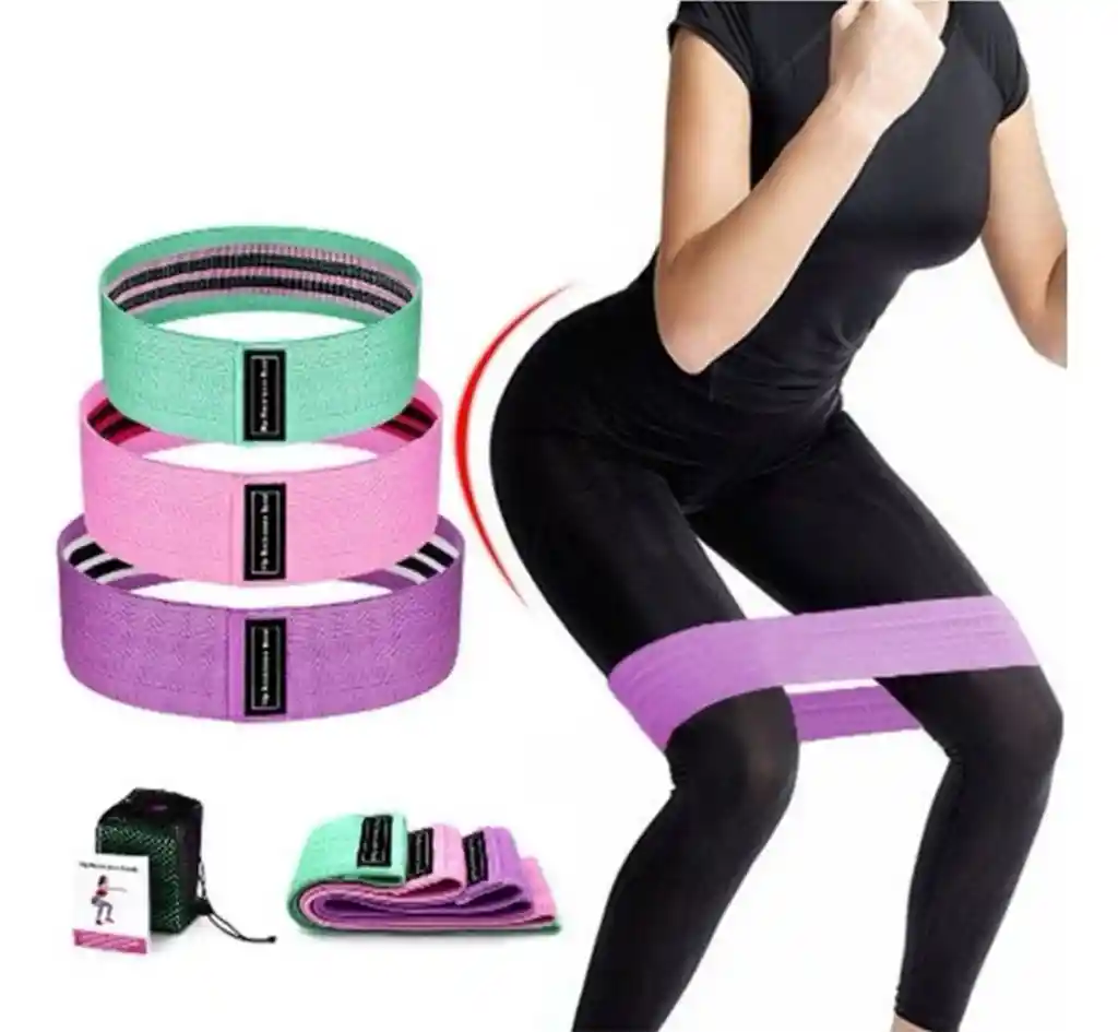 Kit Bandas Deportivas Elasticas Resistencia Tela Alta Calidad X3