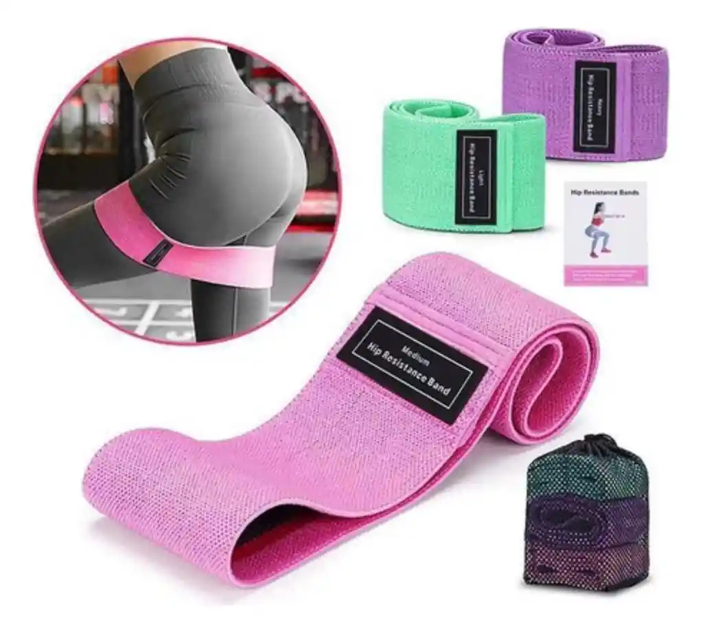 Kit Bandas Deportivas Elasticas Resistencia Tela Alta Calidad X3