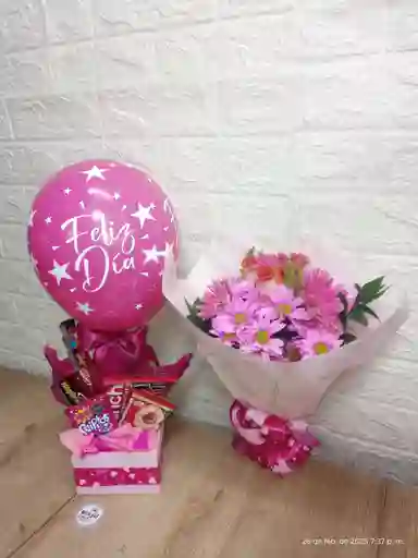 Combo Flores Y Dulces Especiales Mujer Mia