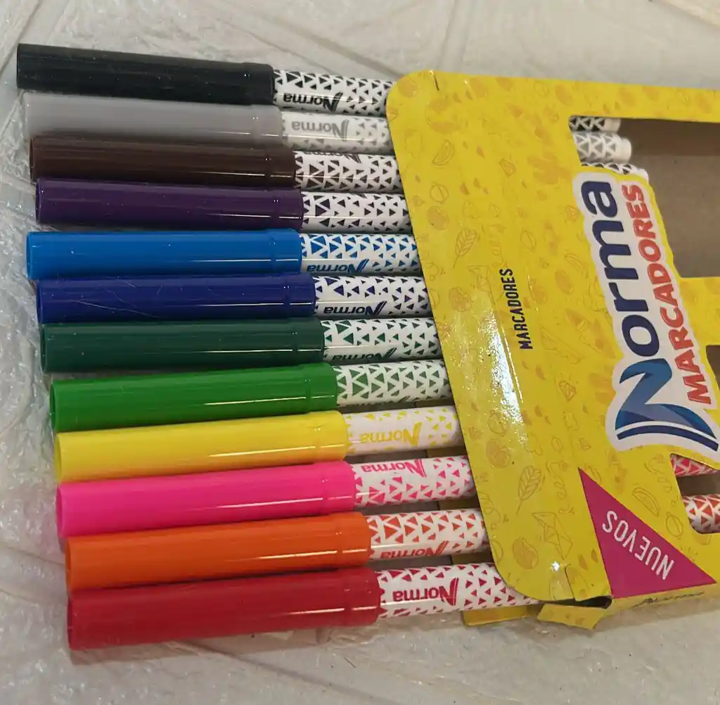 Marcadores O Plumones Norma Lavables X12