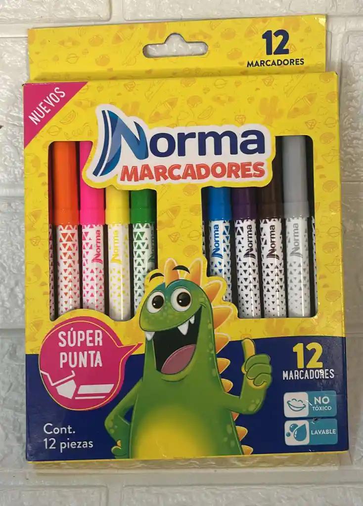 Marcadores O Plumones Norma Lavables X12