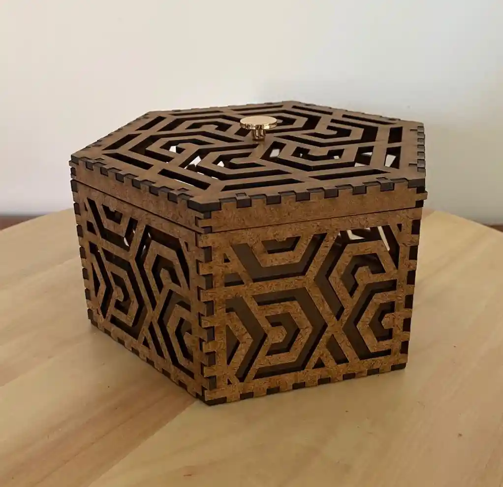 Caja De Madera Hexagonal 3