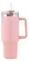 Termo Vaso Conserva Temperatura 1.2 L Acero Inoxidable Con Pitillo Rose Pink Claro Innovo Flask