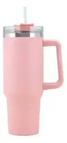Termo Vaso Conserva Temperatura 1.2 L Acero Inoxidable Con Pitillo Rose Pink Claro Innovo Flask