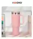 Termo Vaso Conserva Temperatura 1.2 L Acero Inoxidable Con Pitillo Rose Pink Claro Innovo Flask