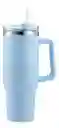 Termo Vaso Conserva Temperatura 1.2 L Acero Inoxidable Con Pitillo Azul Innovo Flask