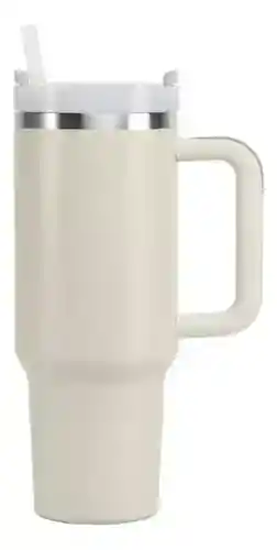 Termo Vaso Conserva Temperatura 1.2 L Acero Inoxidable Con Pitillo Beige Cream Innovo Flask