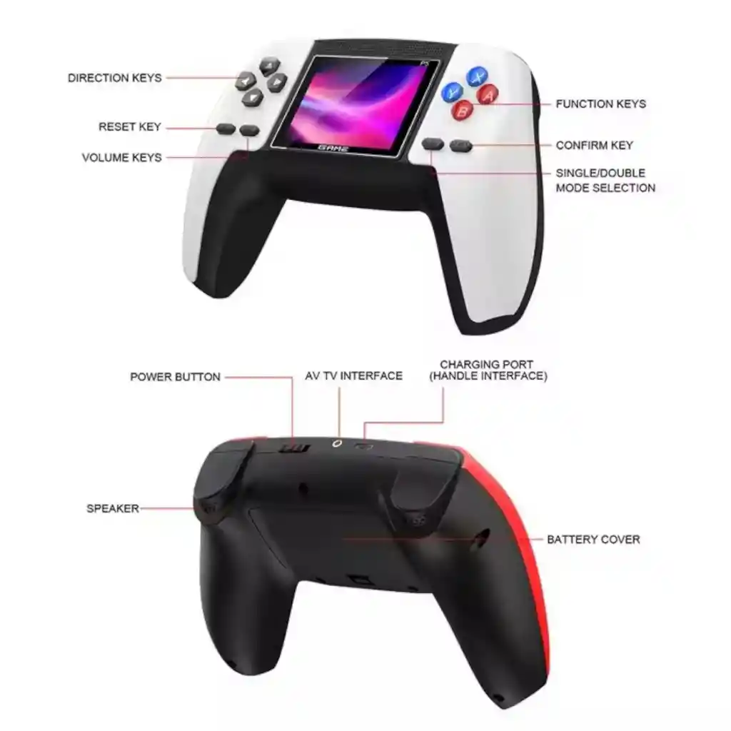 Consola Tipo Control Con Juegos Clasicos Diversion Total