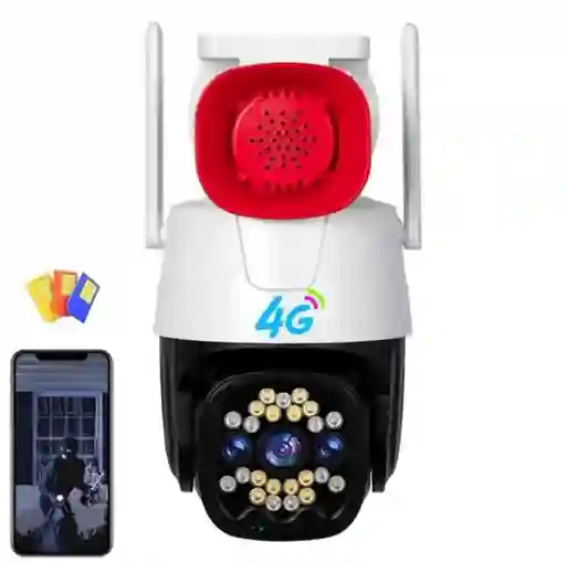 Camara Exterior Con Sirena 360° Con Sim Yw26-4g