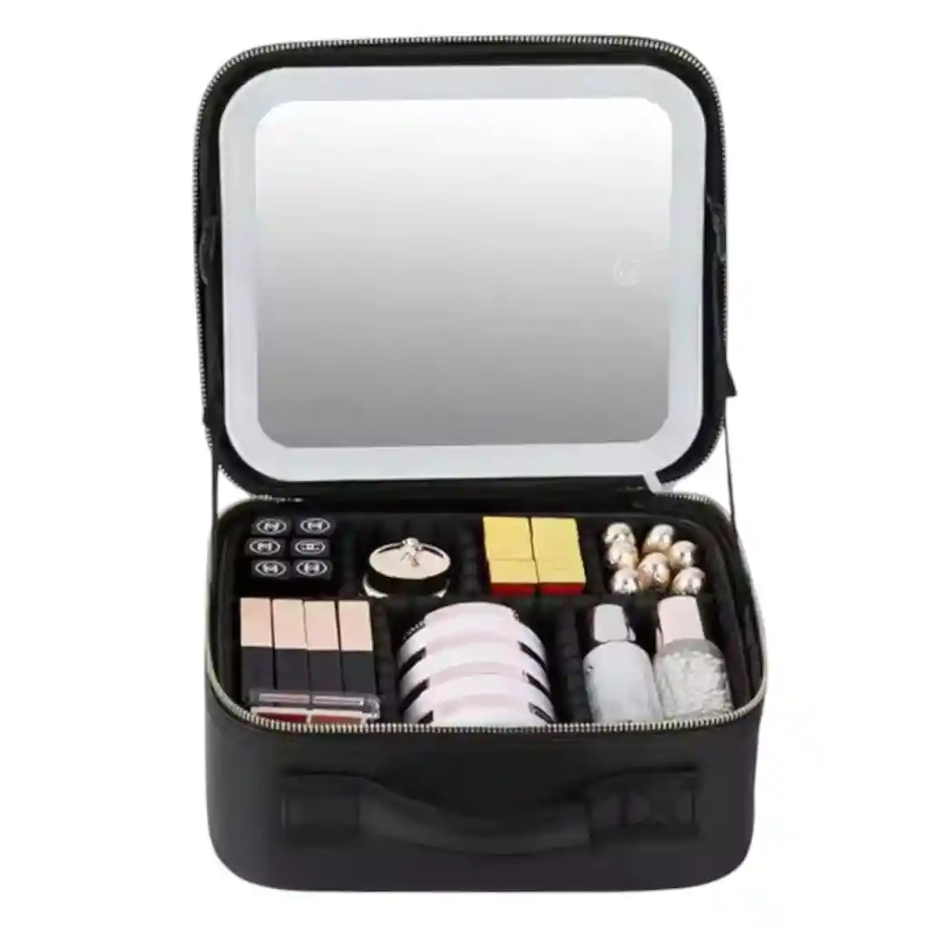 Cosmetiquera De Maquillaje Con Espejo Led Portatil