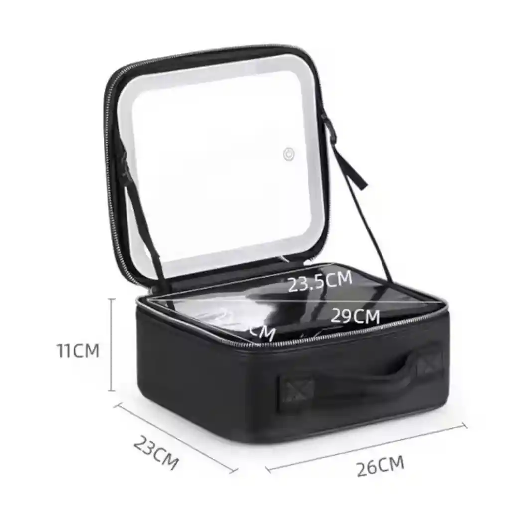 Cosmetiquera De Maquillaje Con Espejo Led Portatil
