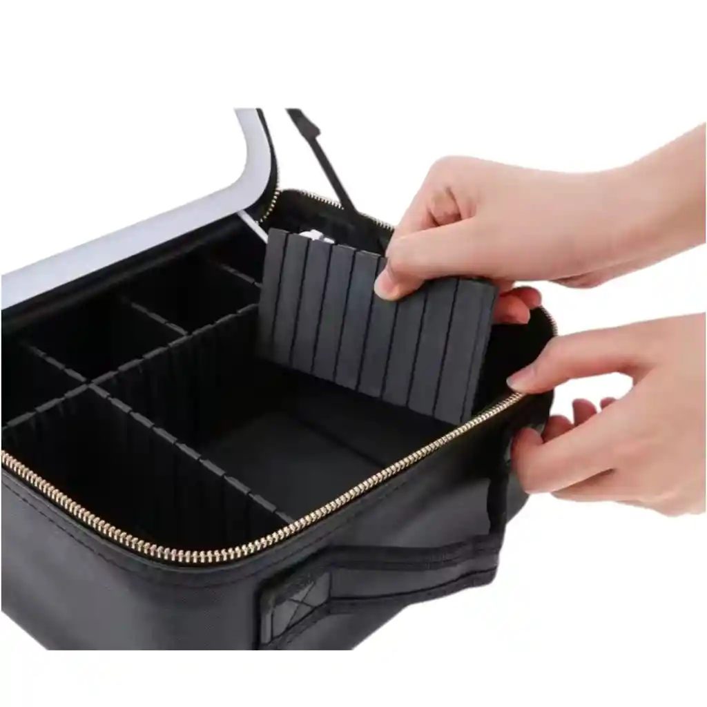 Cosmetiquera De Maquillaje Con Espejo Led Portatil