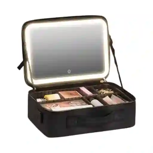 Cosmetiquera De Maquillaje Con Espejo Led Portatil