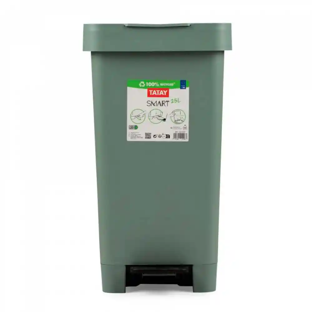 Papelera Tatay Mediano Gris 25 Lt Plastico