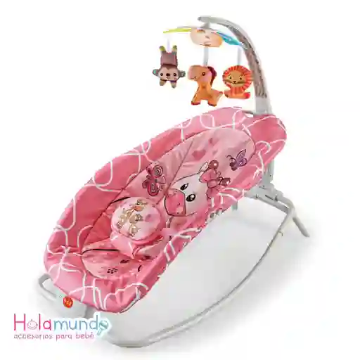 Silla Mecedora Vibradora Y Musical Para Bebé 2 En 1 Rosada