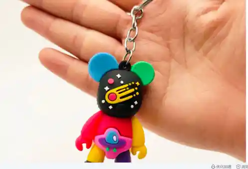 Llaveros De Oso De Peluche De Dibujos Animados De Pvc De Goma Suave En Estilo De Graffiti