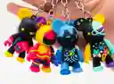 Llaveros De Oso De Peluche De Dibujos Animados De Pvc De Goma Suave En Estilo De Graffiti