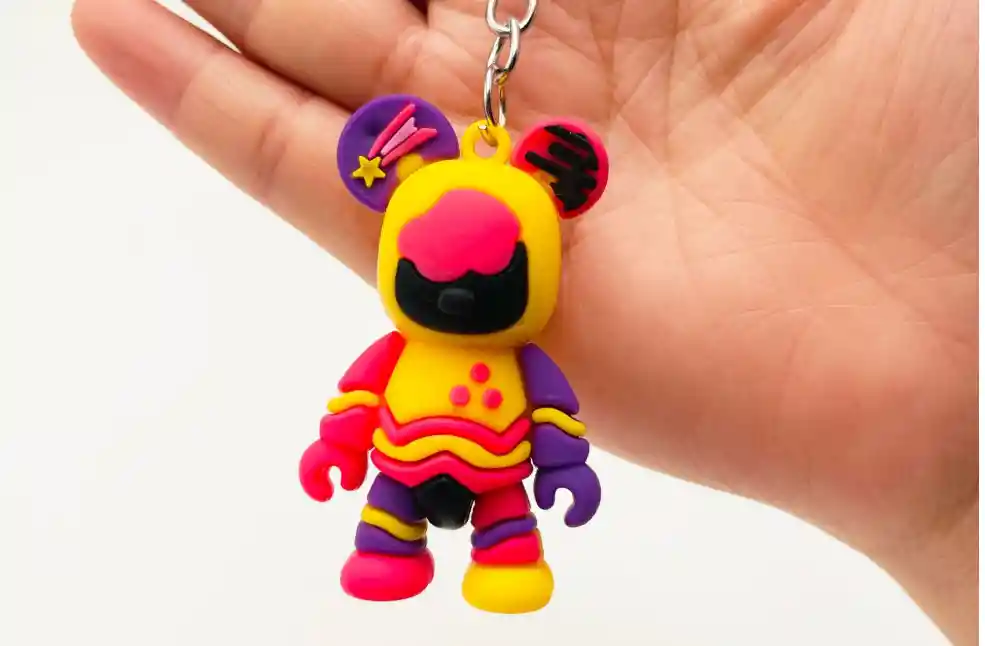 Llaveros De Oso De Peluche De Dibujos Animados De Pvc De Goma Suave En Estilo De Graffiti